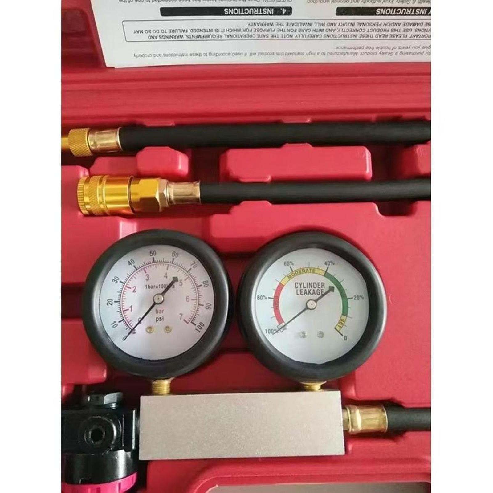 Engine Compression Tester Car Leakage Detector Cylinder Leak Down Tester Kit