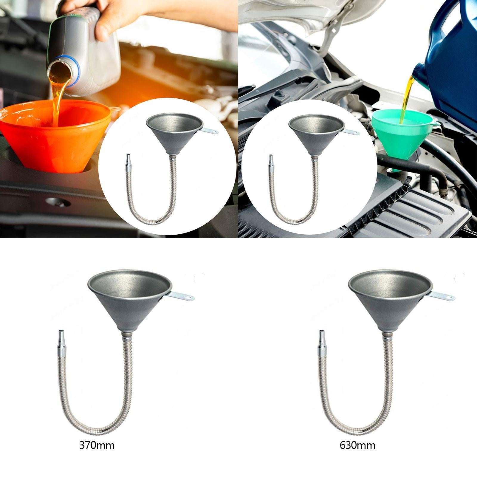Spout Funnel Automotive Use Portable Metal Funnel for Oils Fuel Liquids 370mm Funnel