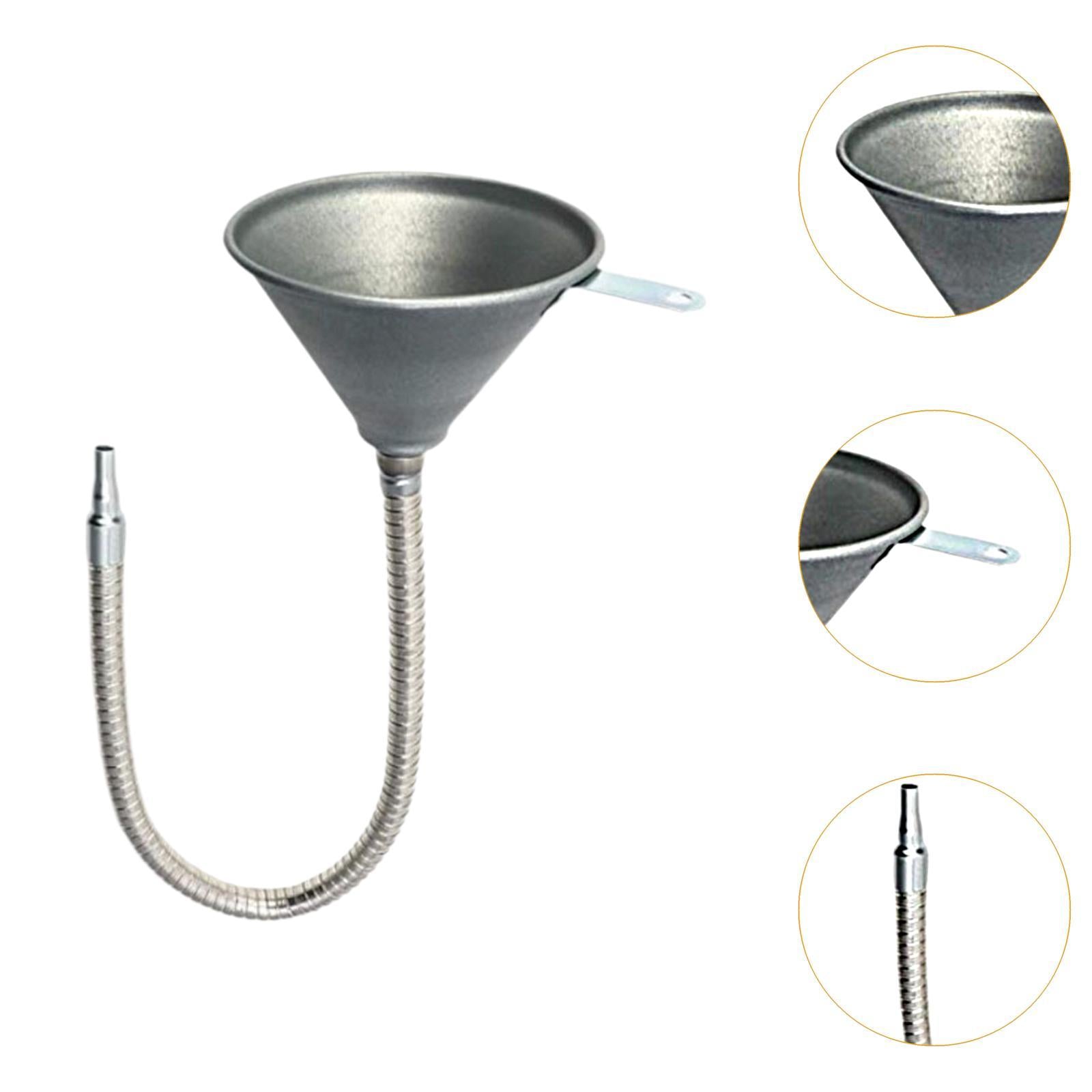 Spout Funnel Automotive Use Portable Metal Funnel for Oils Fuel Liquids 630mm Funnel
