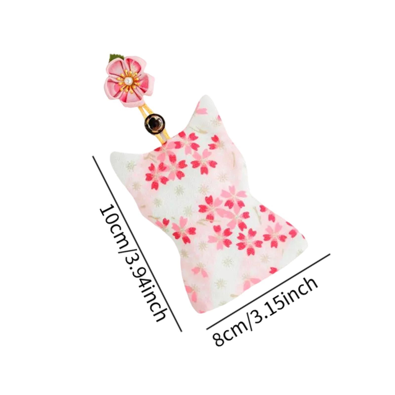 Pull Out Key Case Key Case Cover Portable Gift Cherry Blossom Car Keys Pouch Pink Cherry Bossom