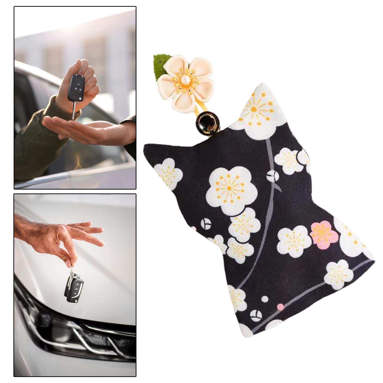 Pull Out Key Case Key Case Cover Portable Gift Cherry Blossom Car Keys Pouch Black Plum Bossom