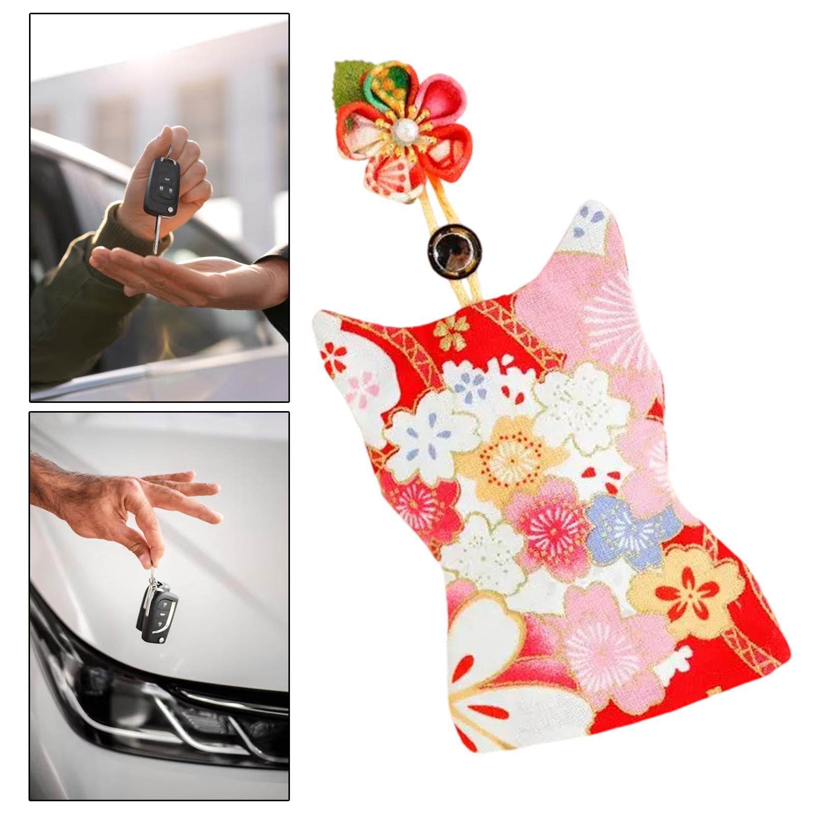 Pull Out Key Case Key Case Cover Portable Gift Cherry Blossom Car Keys Pouch Red Cherry Bossom