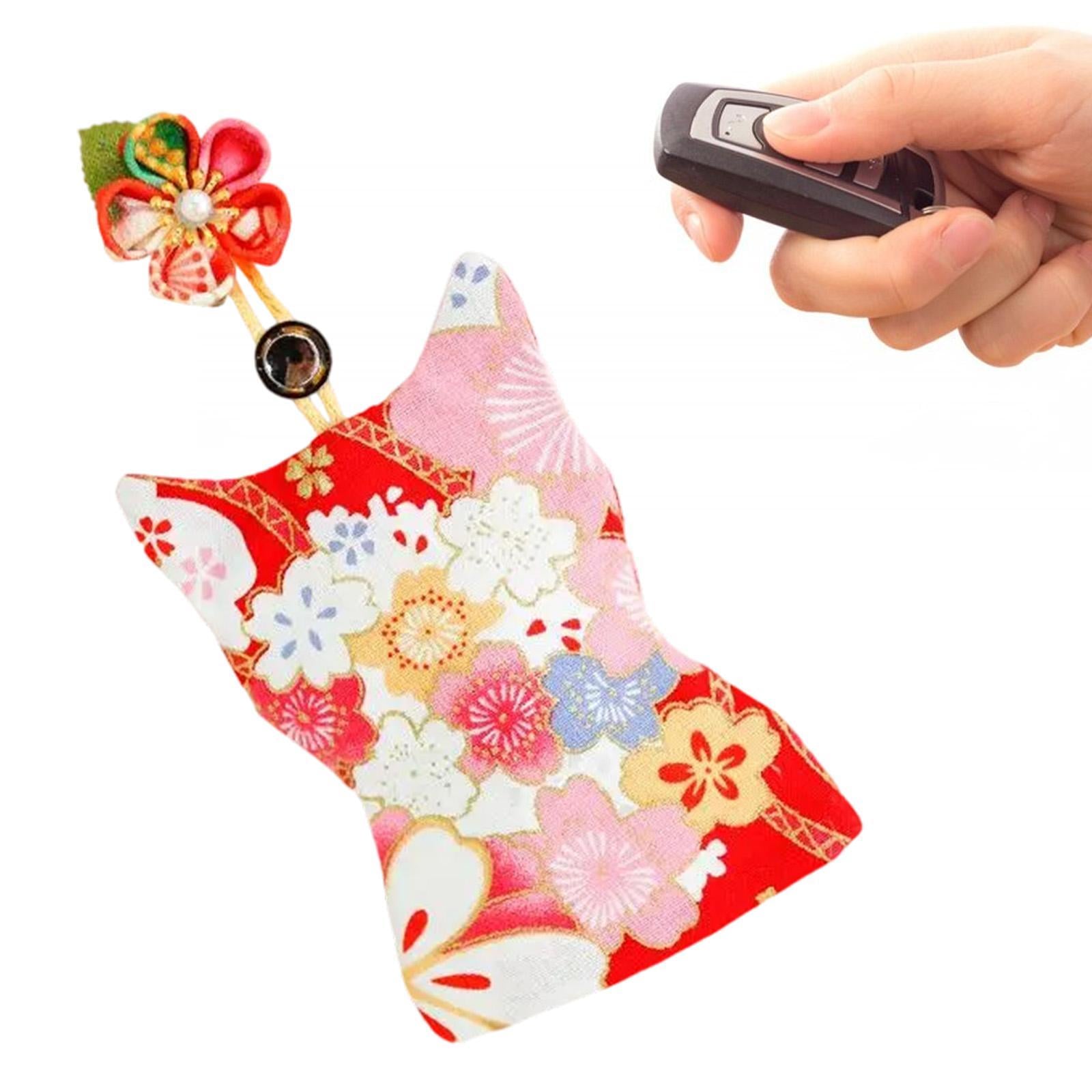 Pull Out Key Case Key Case Cover Portable Gift Cherry Blossom Car Keys Pouch Red Cherry Bossom