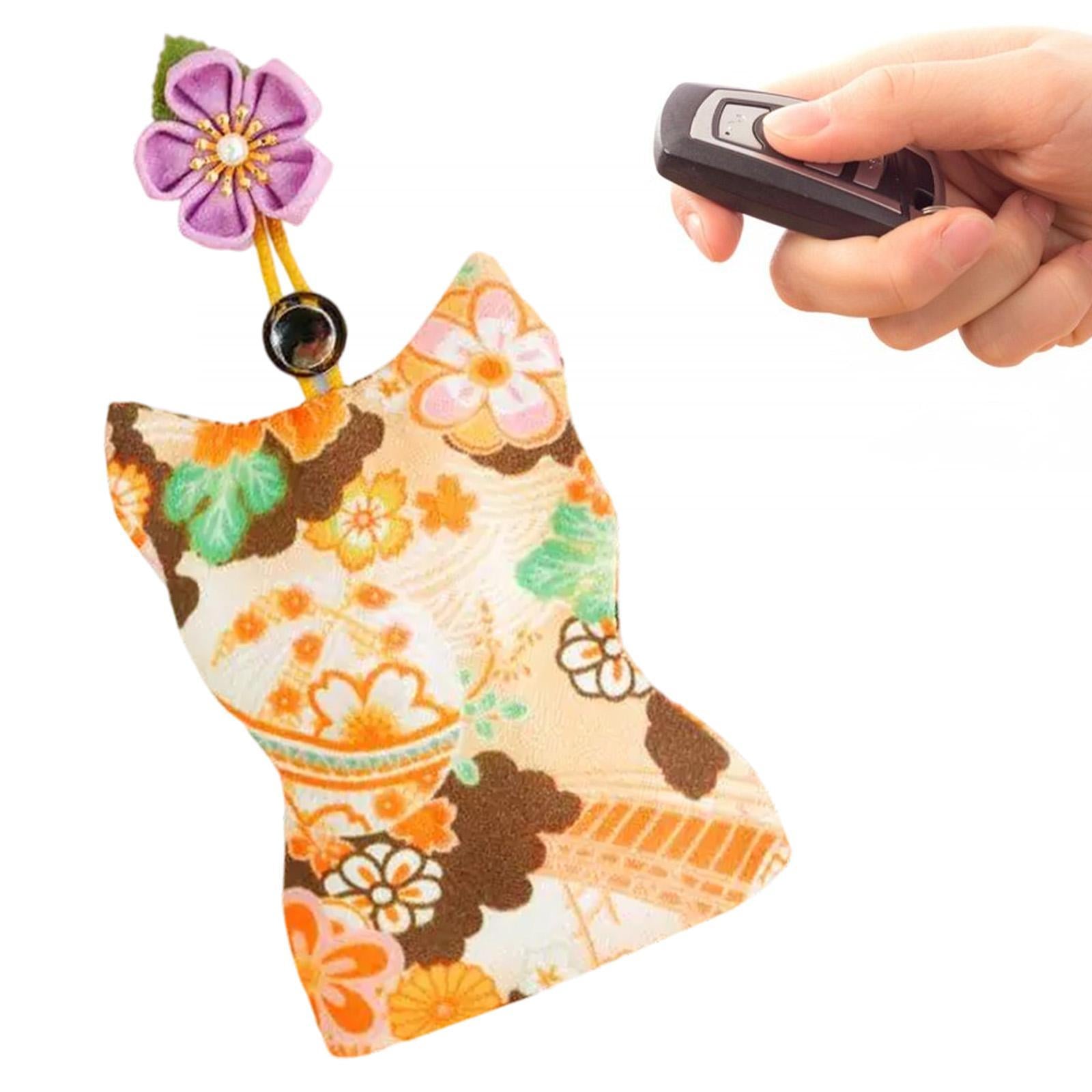 Pull Out Key Case Key Case Cover Portable Gift Cherry Blossom Car Keys Pouch Orange Flower