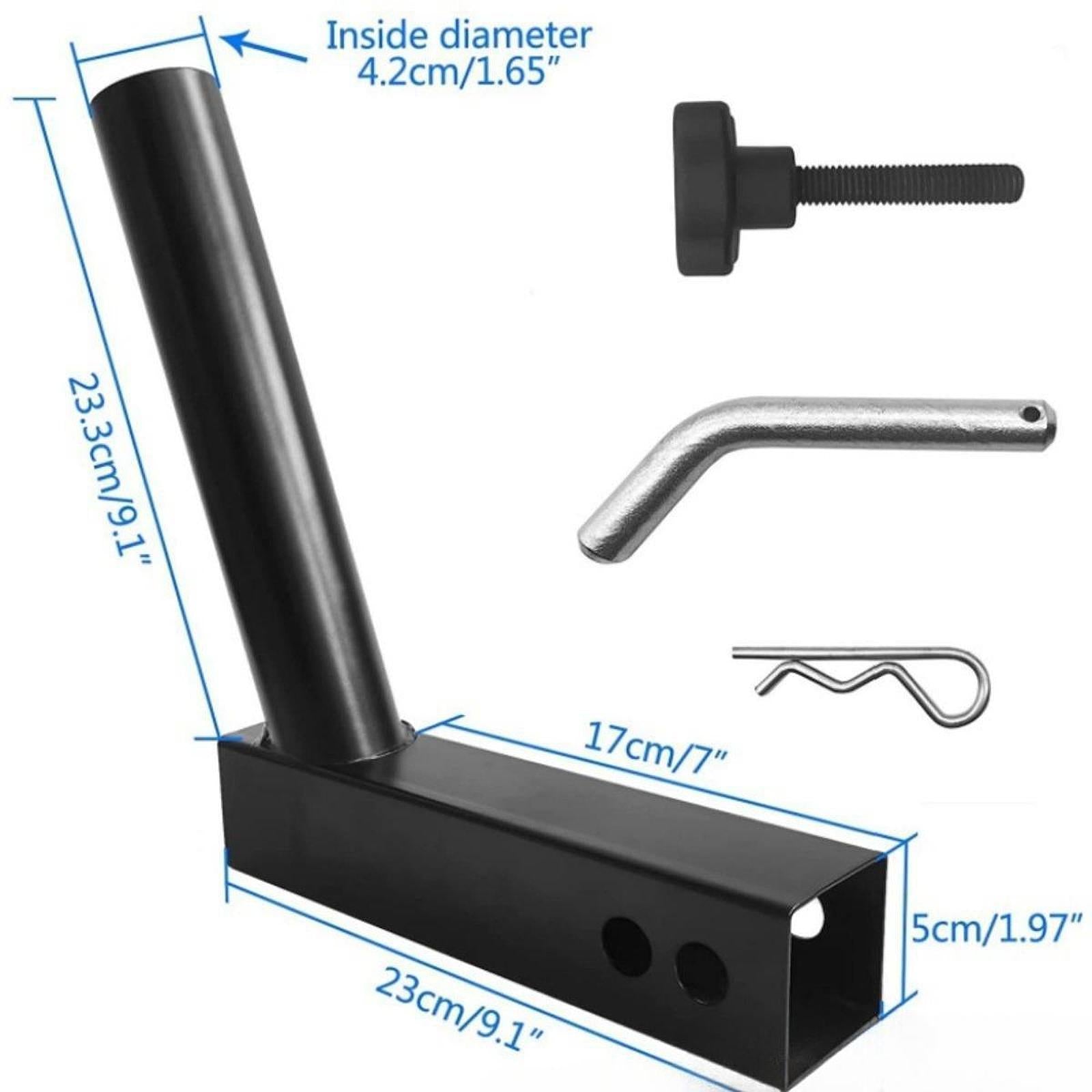 Flag Pole Mount Heavy Duty Black Flagpole Holder for Rvs Trucks Double Holes