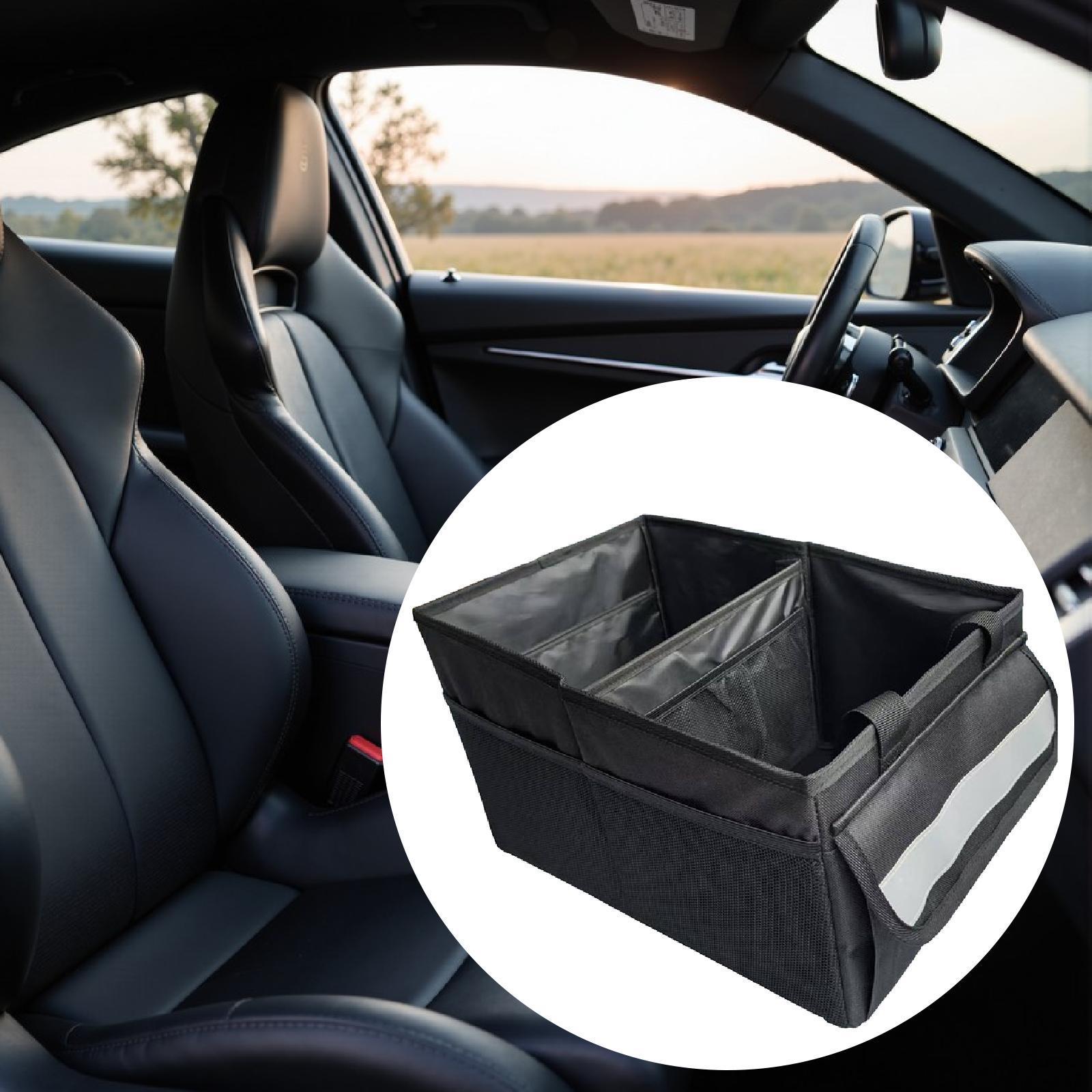 Car Trunk Organizer Black for SUV Truck Sedan Grocery Cargo