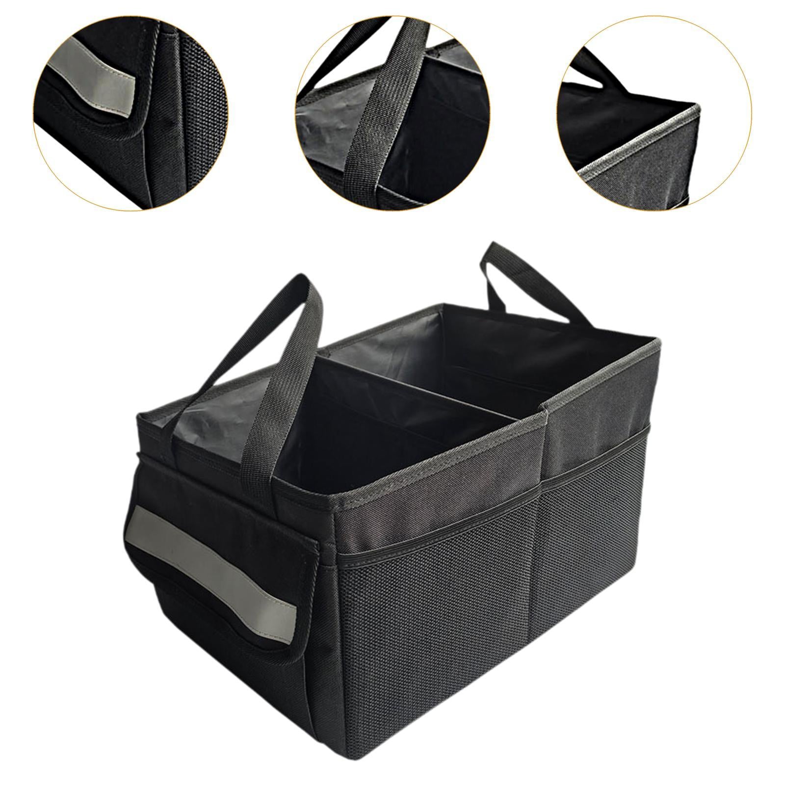 Car Trunk Organizer Black for SUV Truck Sedan Grocery Cargo