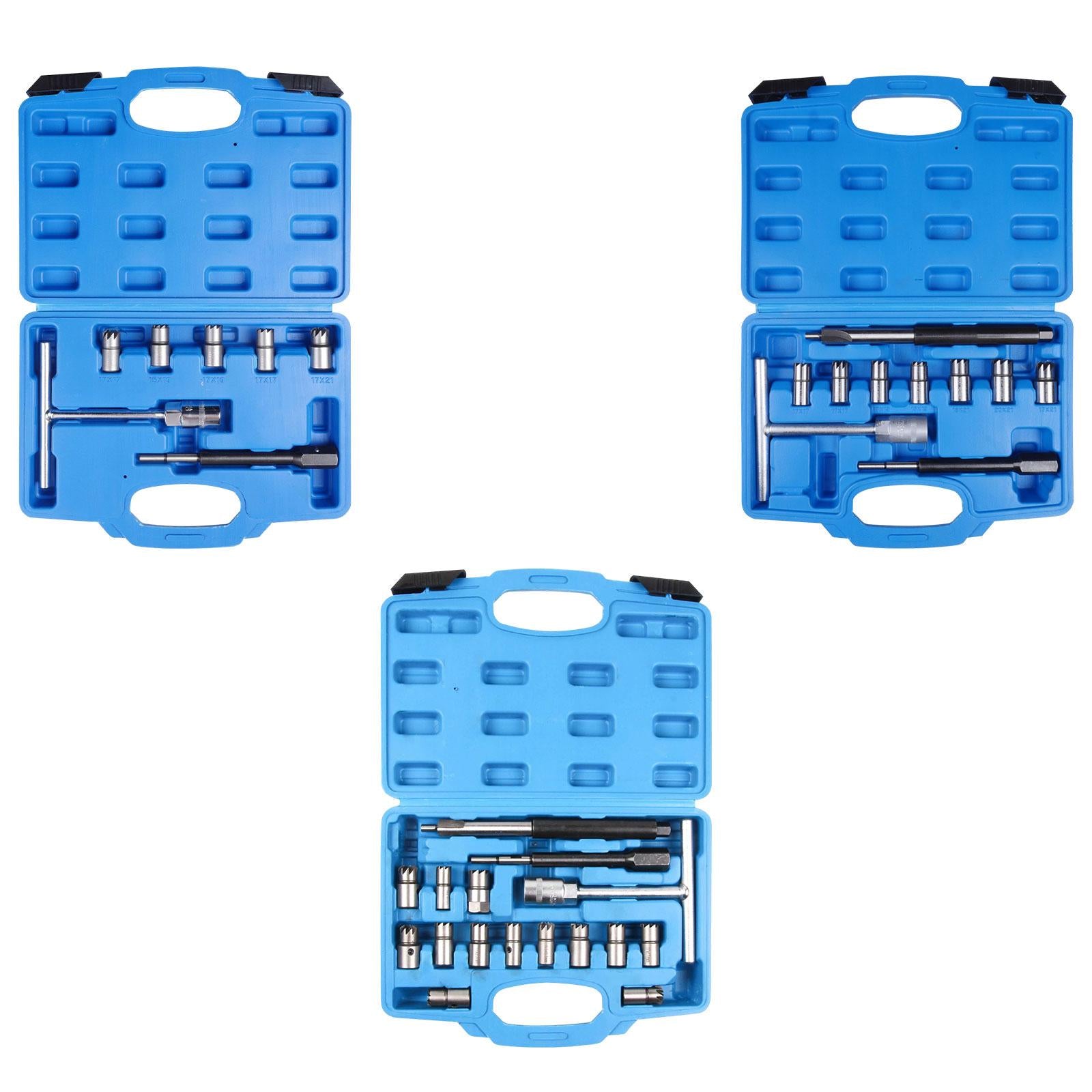 Diesel Injector Seat Cutter Tool Set Automotive Accessories with Storage Box 17Pcs