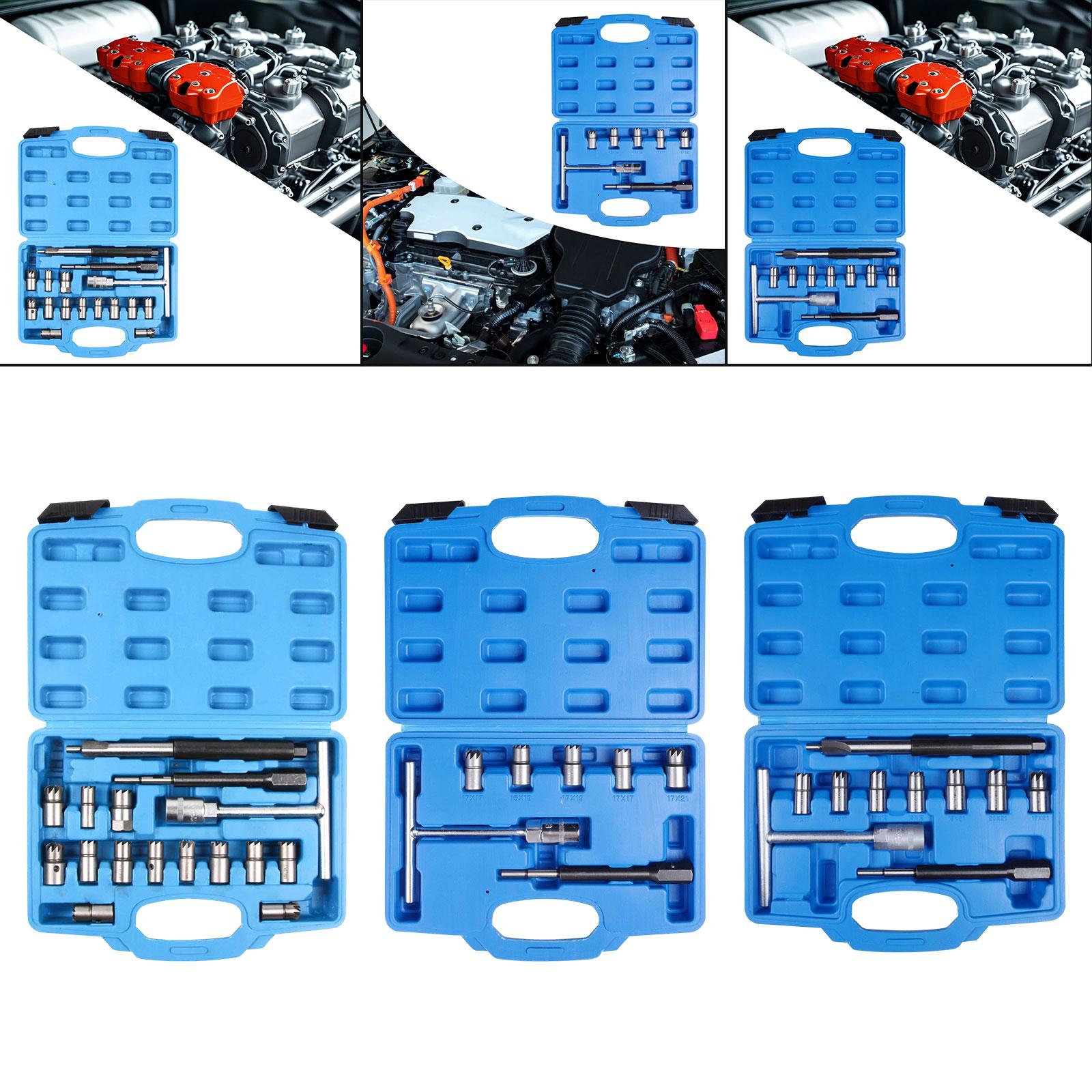 Diesel Injector Seat Cutter Tool Set Automotive Accessories with Storage Box 17Pcs