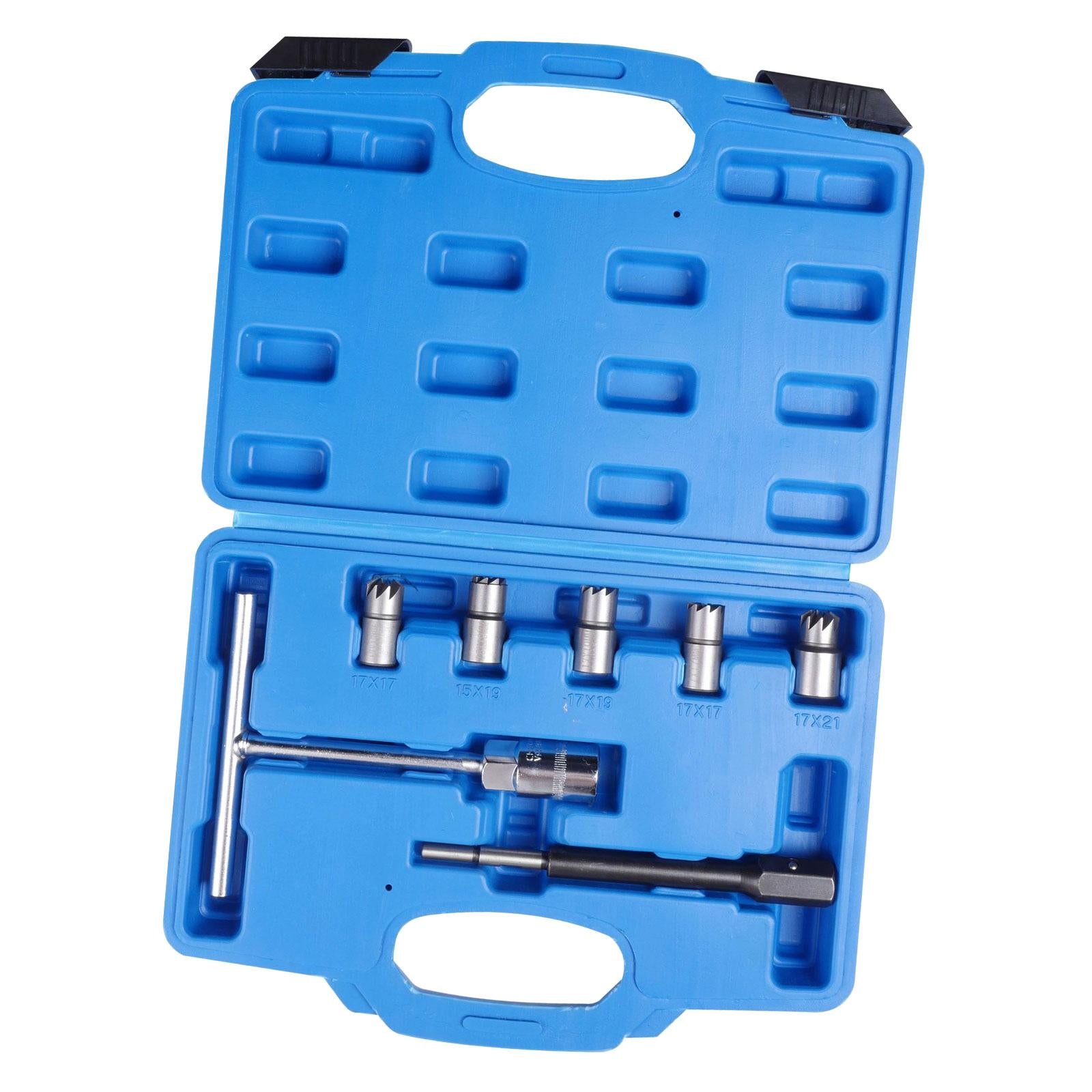 Diesel Injector Seat Cutter Tool Set Automotive Accessories with Storage Box 10Pcs