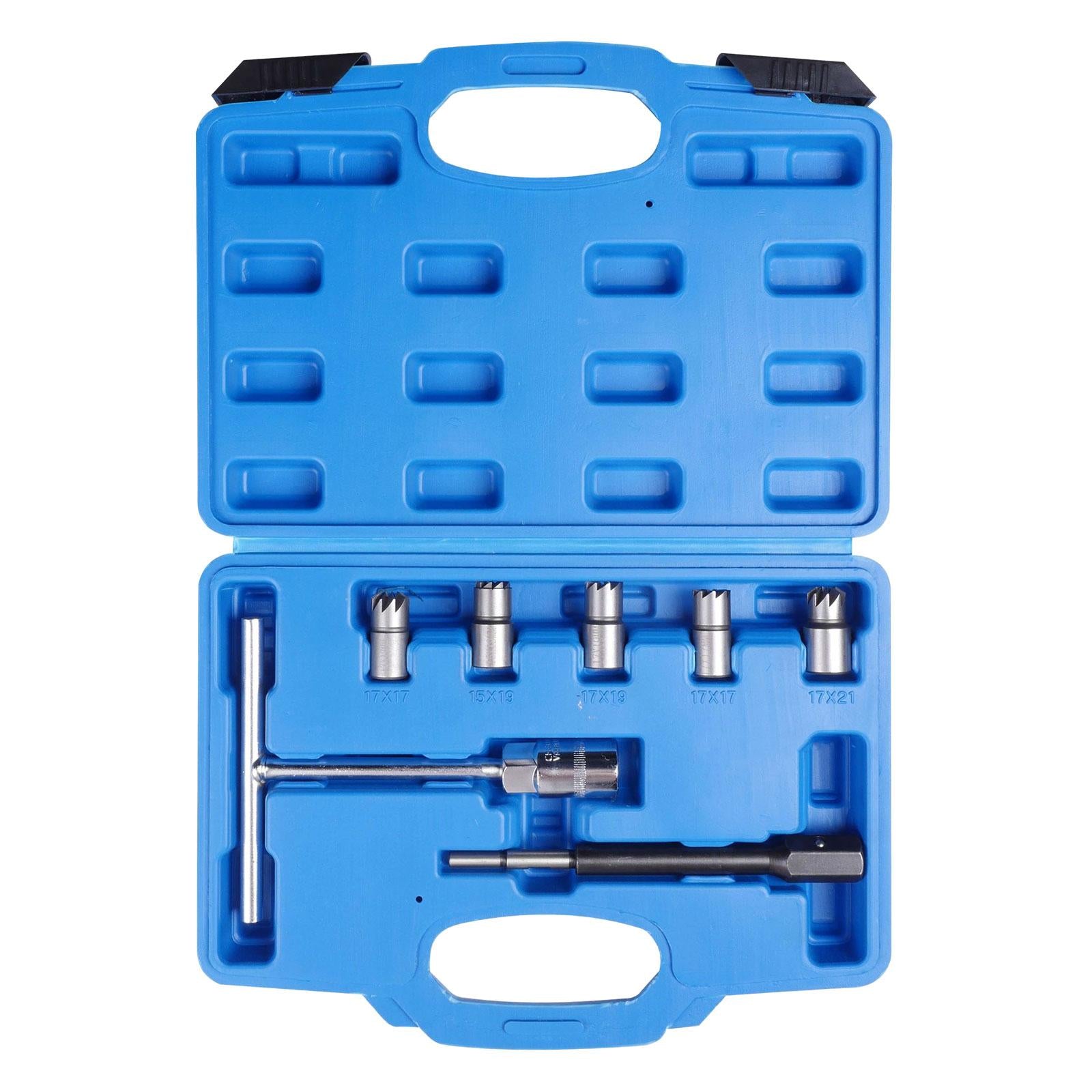 Diesel Injector Seat Cutter Tool Set Automotive Accessories with Storage Box 10Pcs
