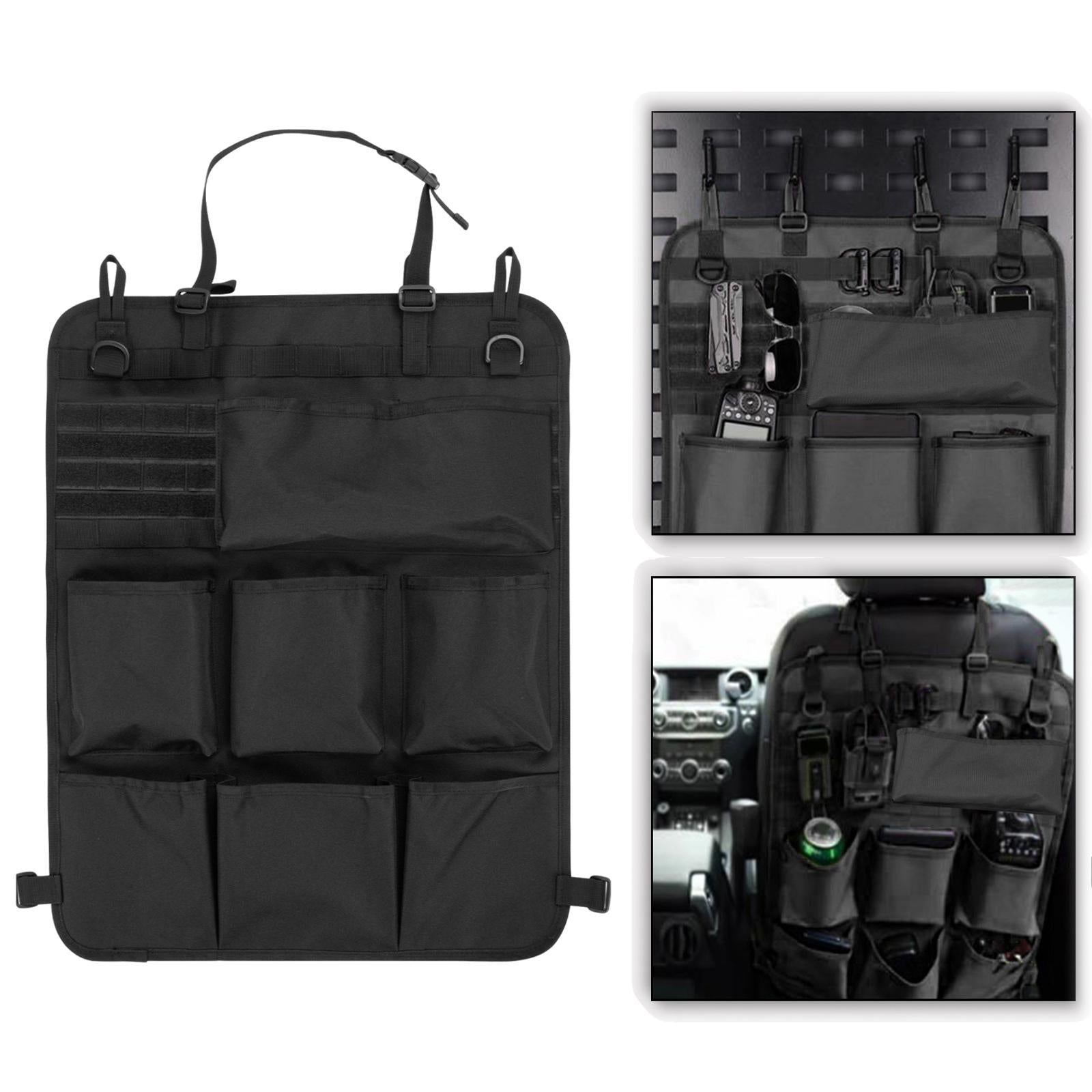 Backseat Car Organizer Car Seatback Storage Bag for Water Bottles Books Black