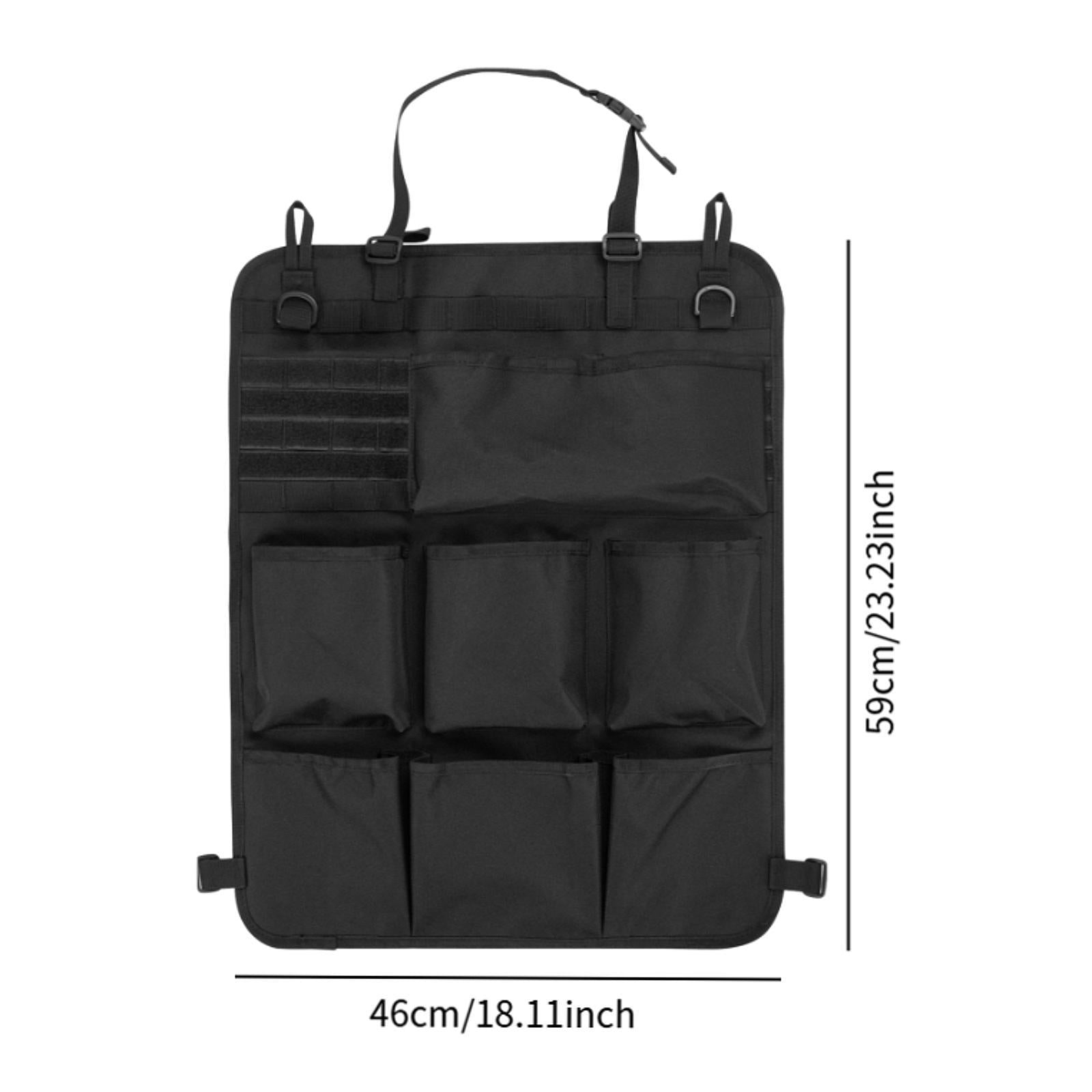 Backseat Car Organizer Car Seatback Storage Bag for Water Bottles Books Black