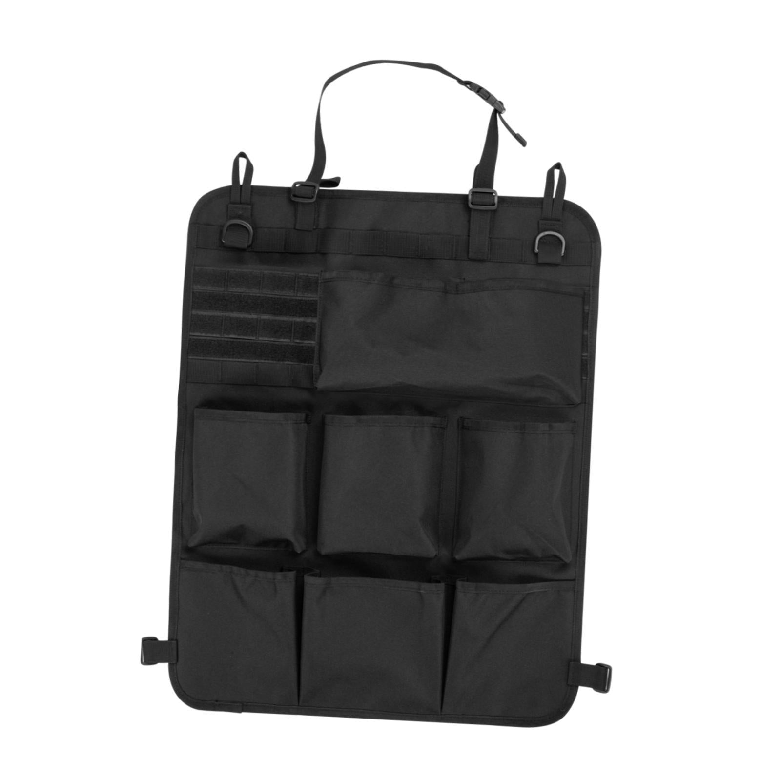 Backseat Car Organizer Car Seatback Storage Bag for Water Bottles Books Black