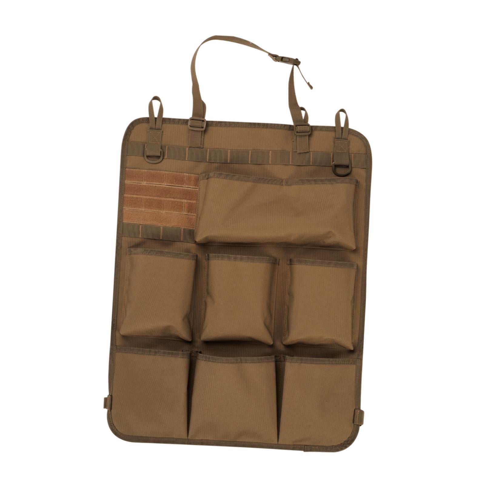 Backseat Car Organizer Car Seatback Storage Bag for Water Bottles Books Brown