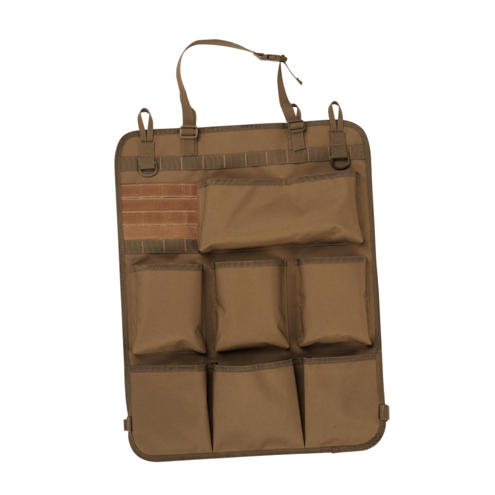 Backseat Car Organizer Car Seatback Storage Bag for Water Bottles Books Brown