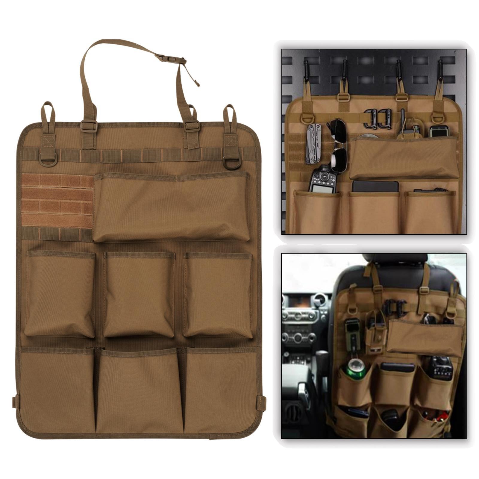 Backseat Car Organizer Car Seatback Storage Bag for Water Bottles Books Brown