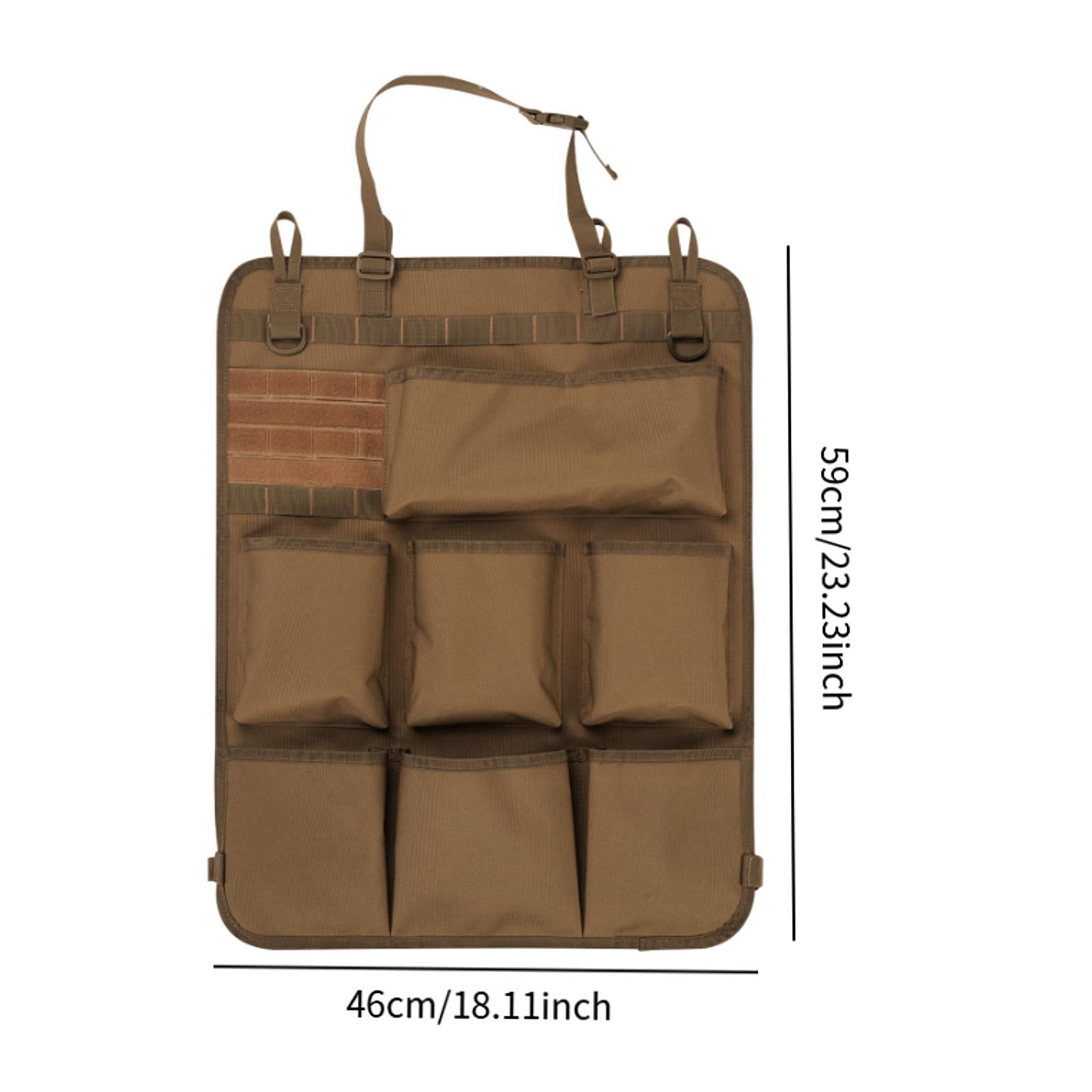 Backseat Car Organizer Car Seatback Storage Bag for Water Bottles Books Brown