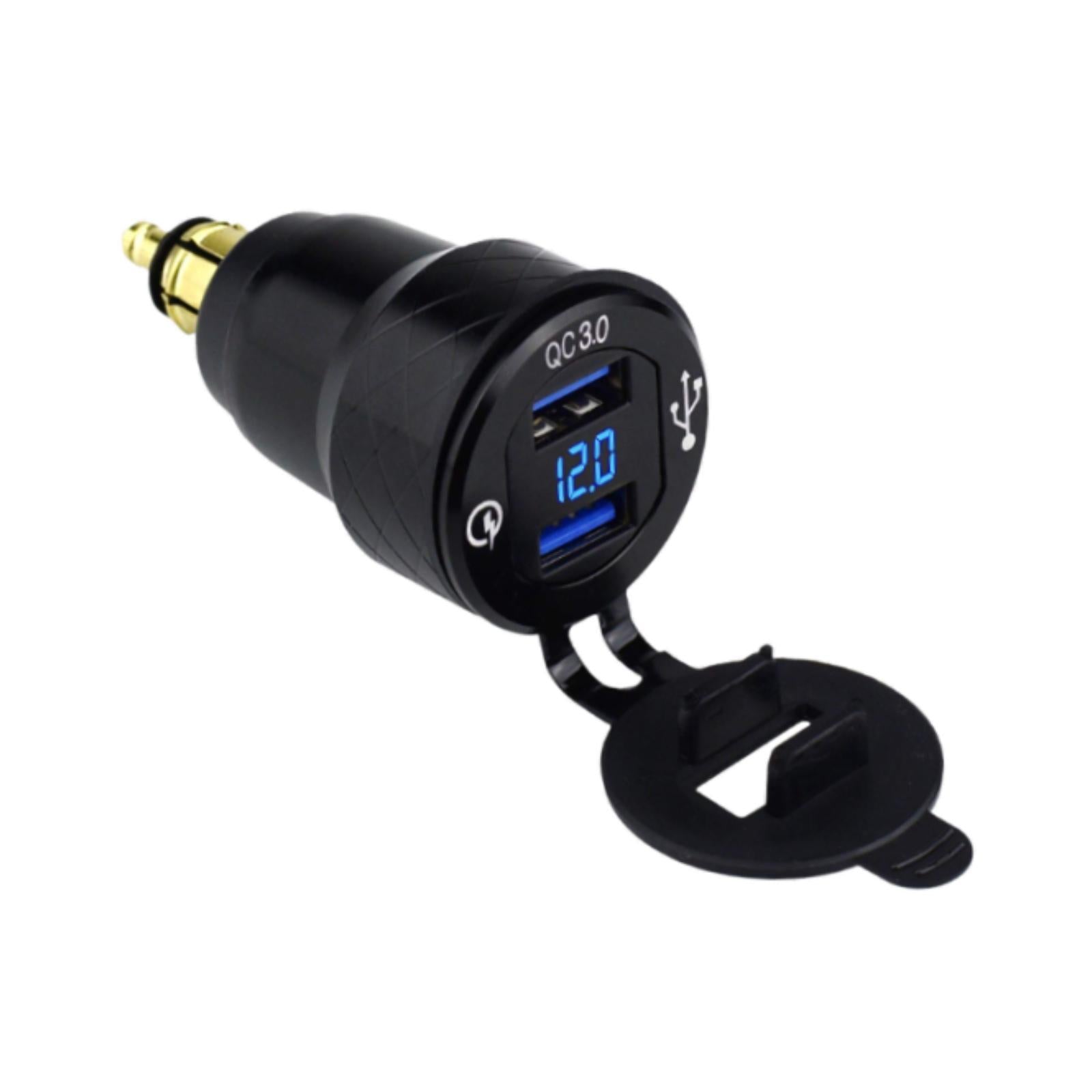 Plug to USB Charger Adapter with Dust Cover Plug and Play with LED Voltmeter