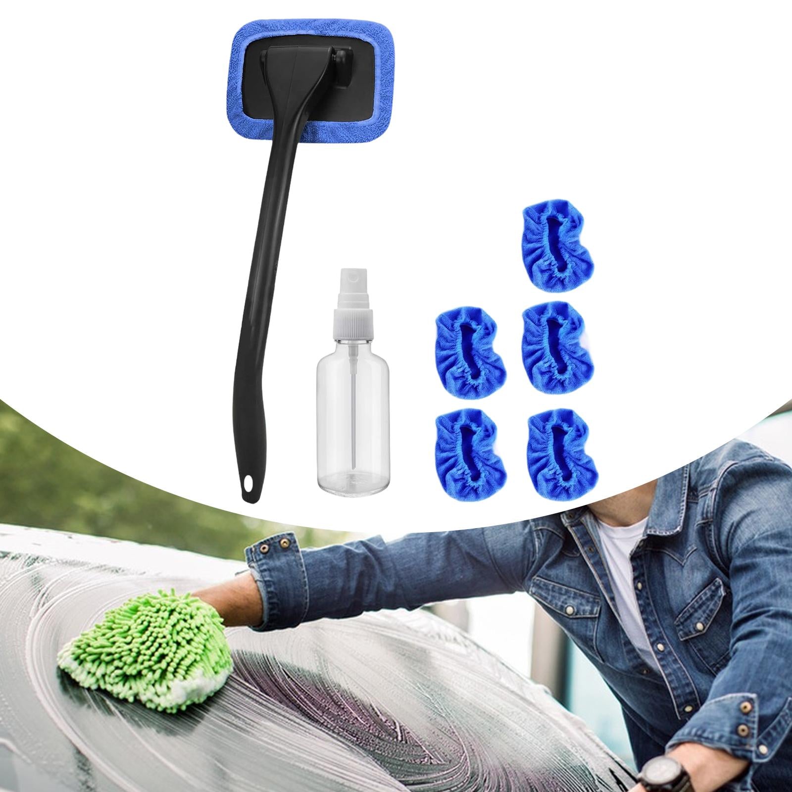 Car Windshield Cleaning Tool Reusable Easy to Use Professional Glass Cleaner Blue