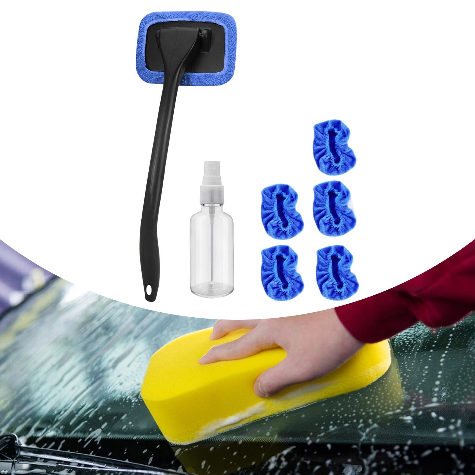 Car Windshield Cleaning Tool Reusable Easy to Use Professional Glass Cleaner Blue