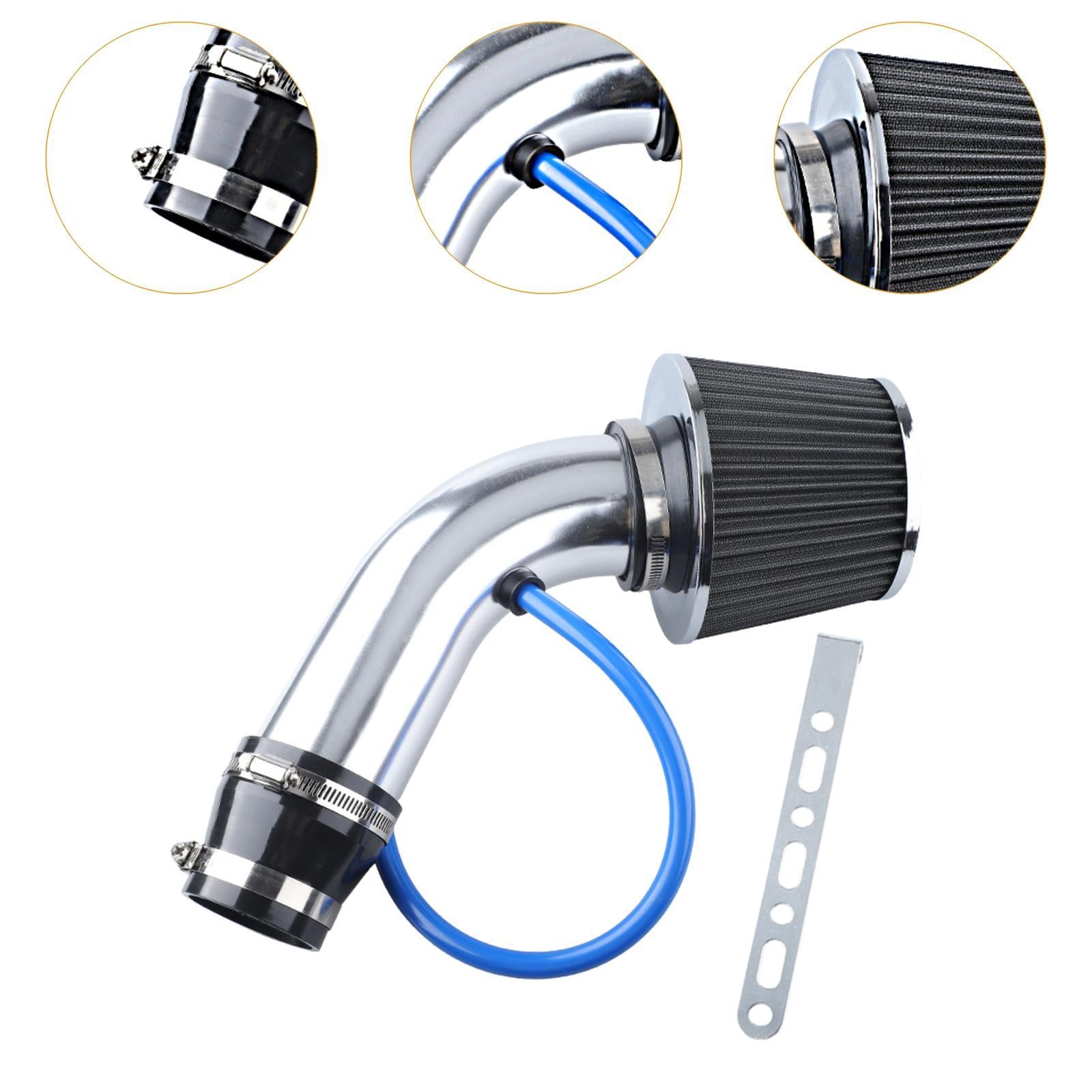 Cool Air Intake Set Easy to Install Aluminum Replacing Automotive 76mm 3inch Silver