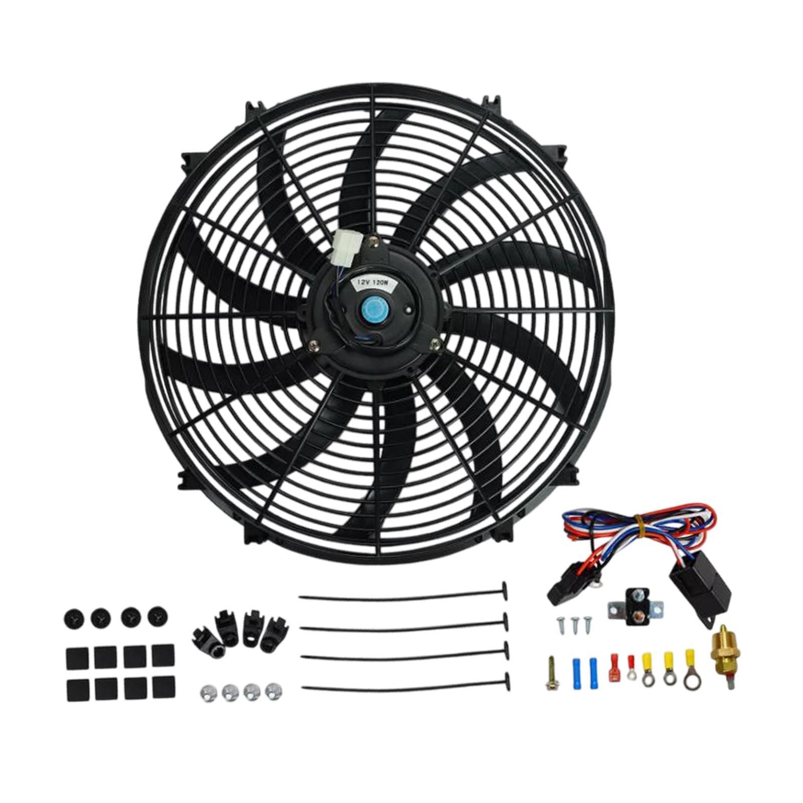 16 Slim Fan Push Pull Auto Accessories Assembly Kit Easy to Install Generic"