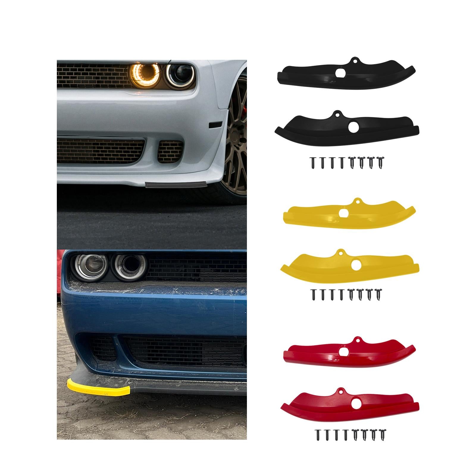 Front Bumper Lip Spoiler Accessory Corner Protector for Dodge 2015-2021 Black