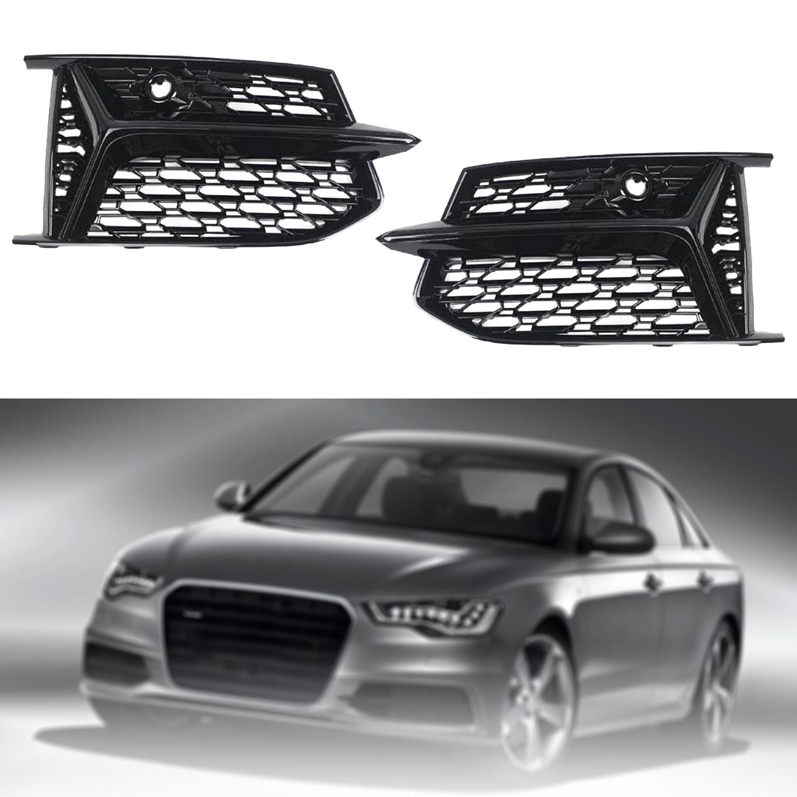 2 Pieces Front Fog Light Grill Bezel Covers for Audi A6 S-line C8 18-24