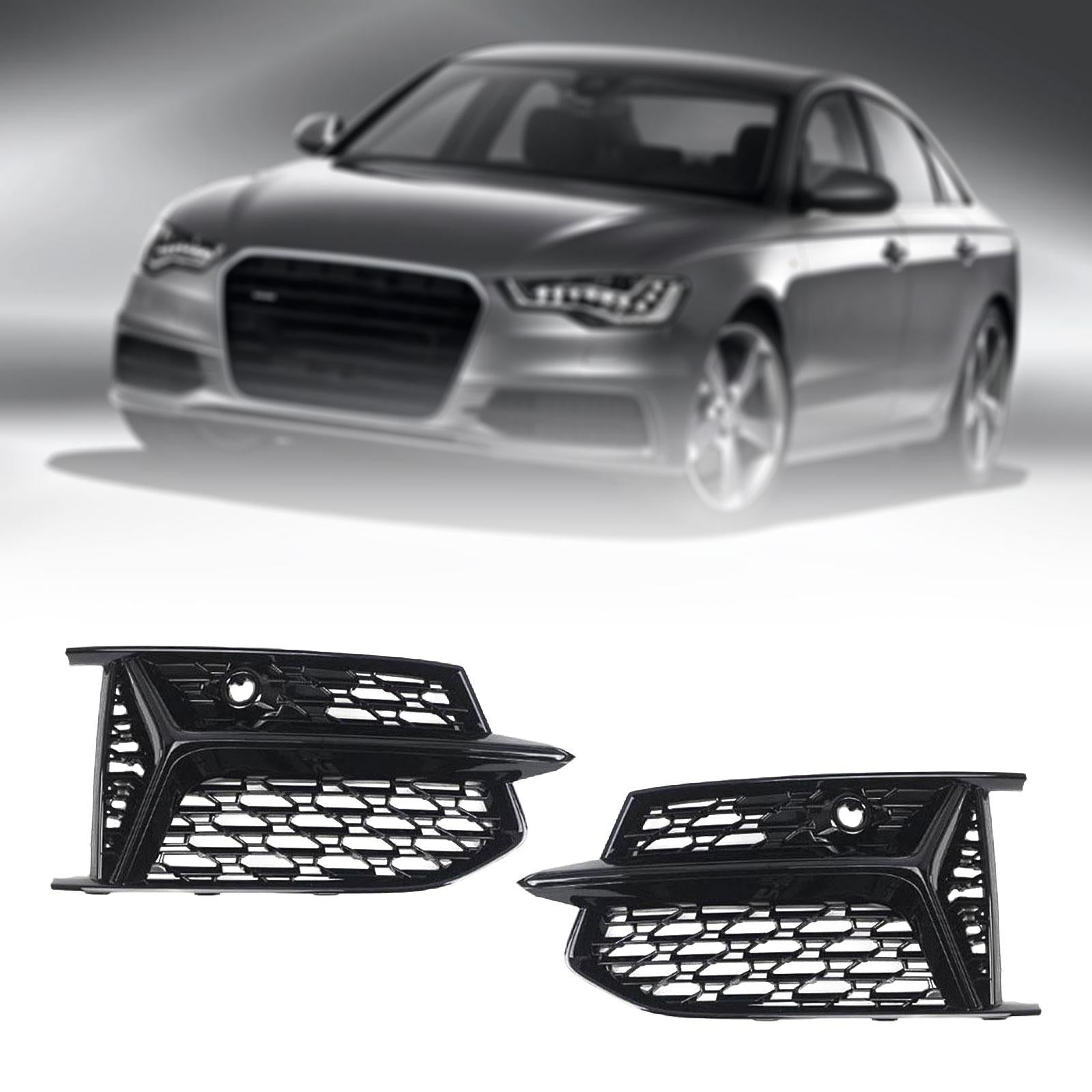 2 Pieces Front Fog Light Grill Bezel Covers for Audi A6 S-line C8 18-24