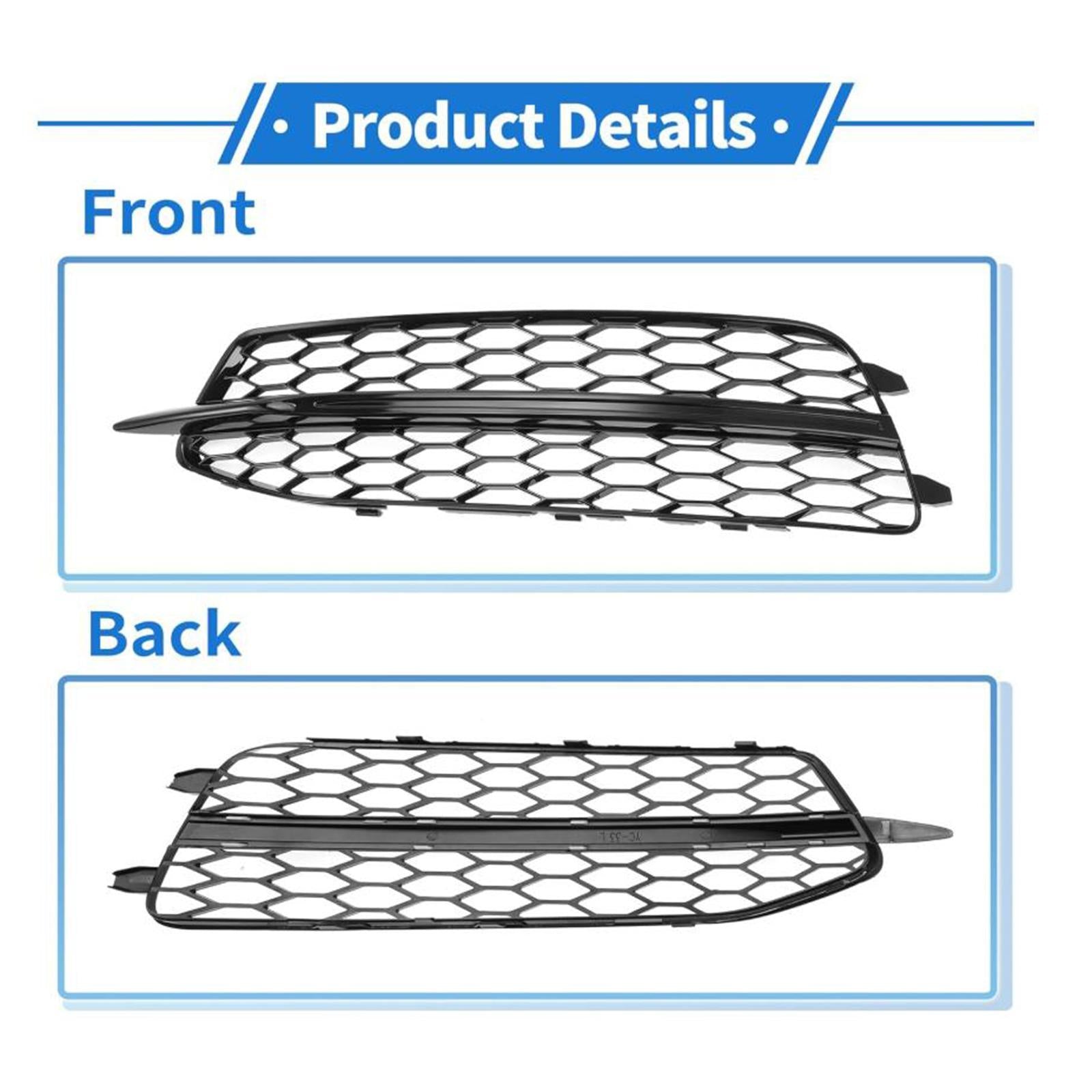 2x Car Front Fog Light Mesh Grilles 4G0807682D for Audi A6 C7 S6 Sturdy