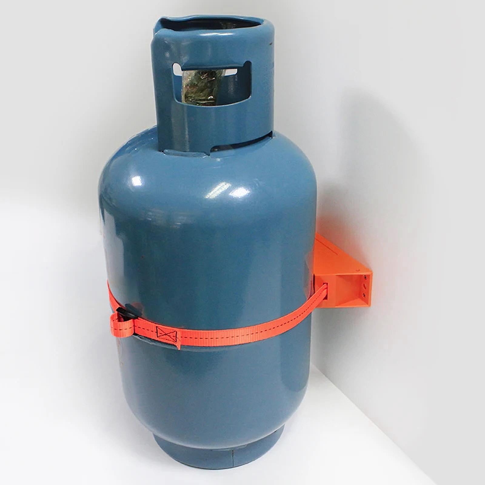 Gas Cylinder Bracket with Strong Strap Replace Accessory Portable Wall Mount Orange