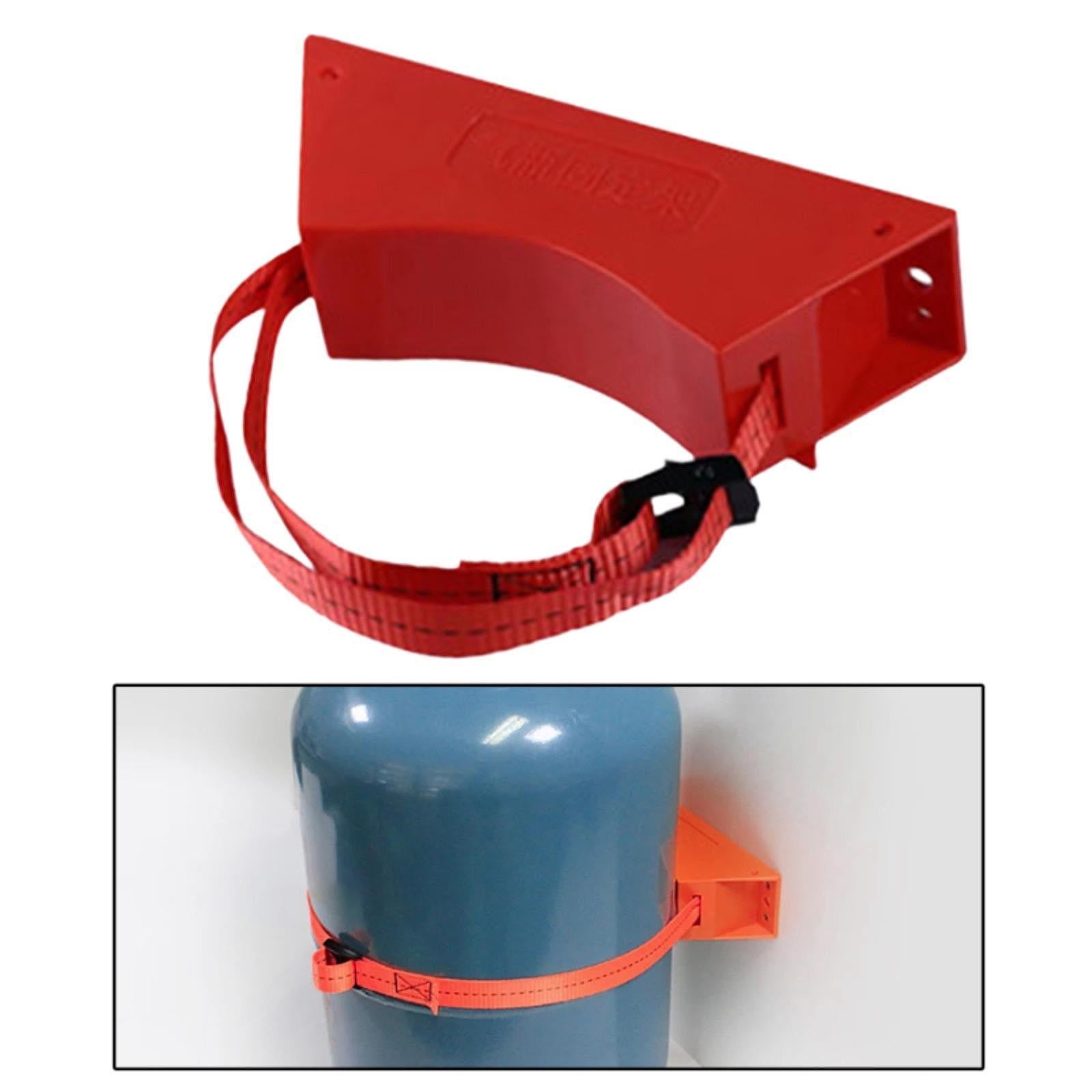 Gas Cylinder Bracket with Strong Strap Replace Accessory Portable Wall Mount Red