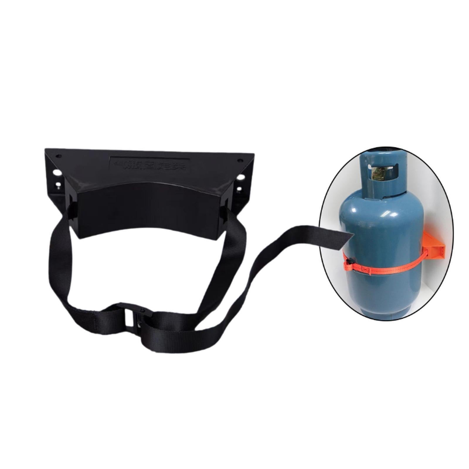 Gas Cylinder Bracket with Strong Strap Replace Accessory Portable Wall Mount Black