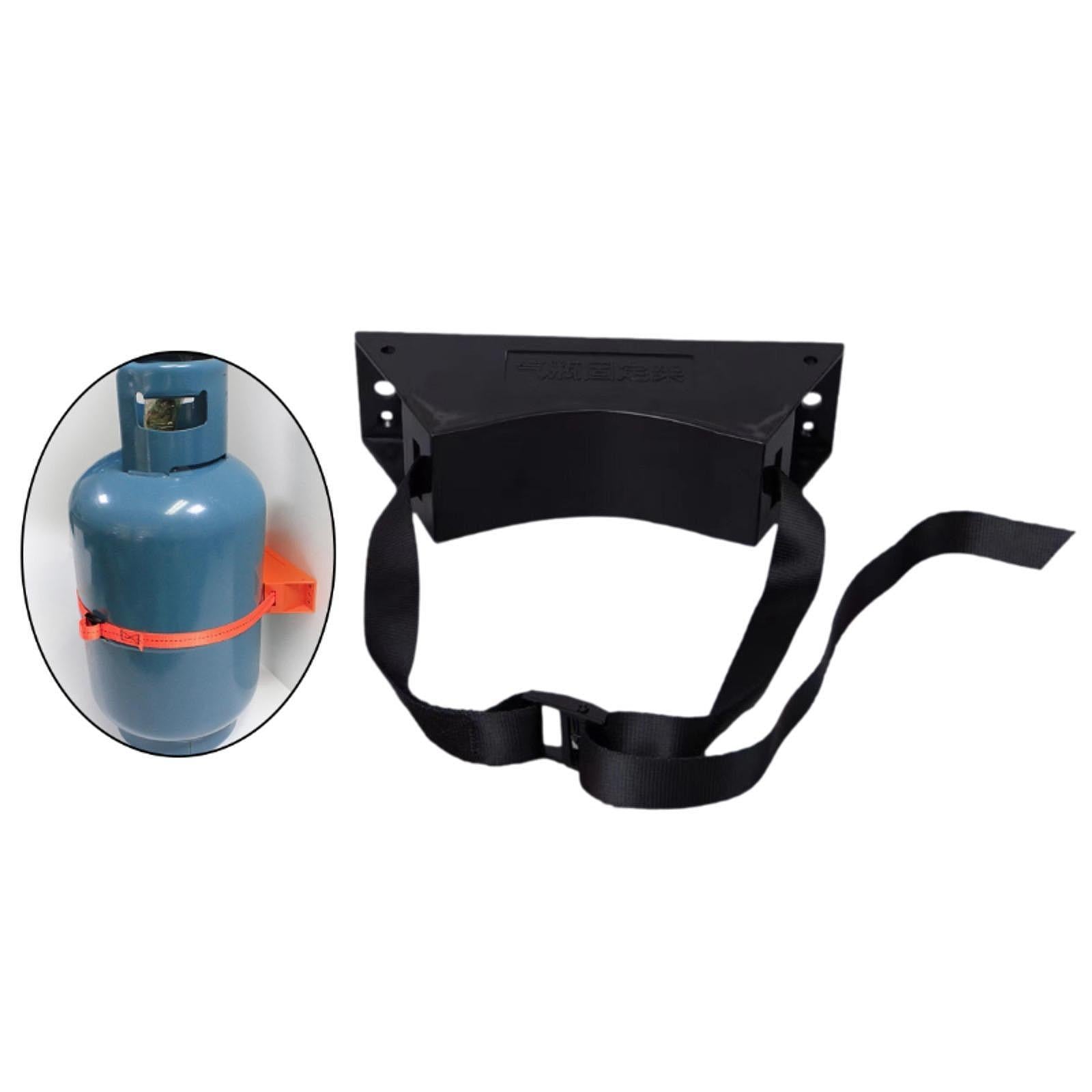 Gas Cylinder Bracket with Strong Strap Replace Accessory Portable Wall Mount Black