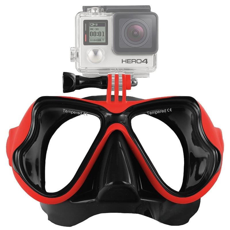 Water Sports Diving Equipment Diving Mask Swimming Glasses for GoPro HERO9 Black / HERO8 Black /7 /6 /5 /5 Session /4 Session /4 /3+ /3 /2 /1, Xiaoyi and Other Action Cameras (Red)