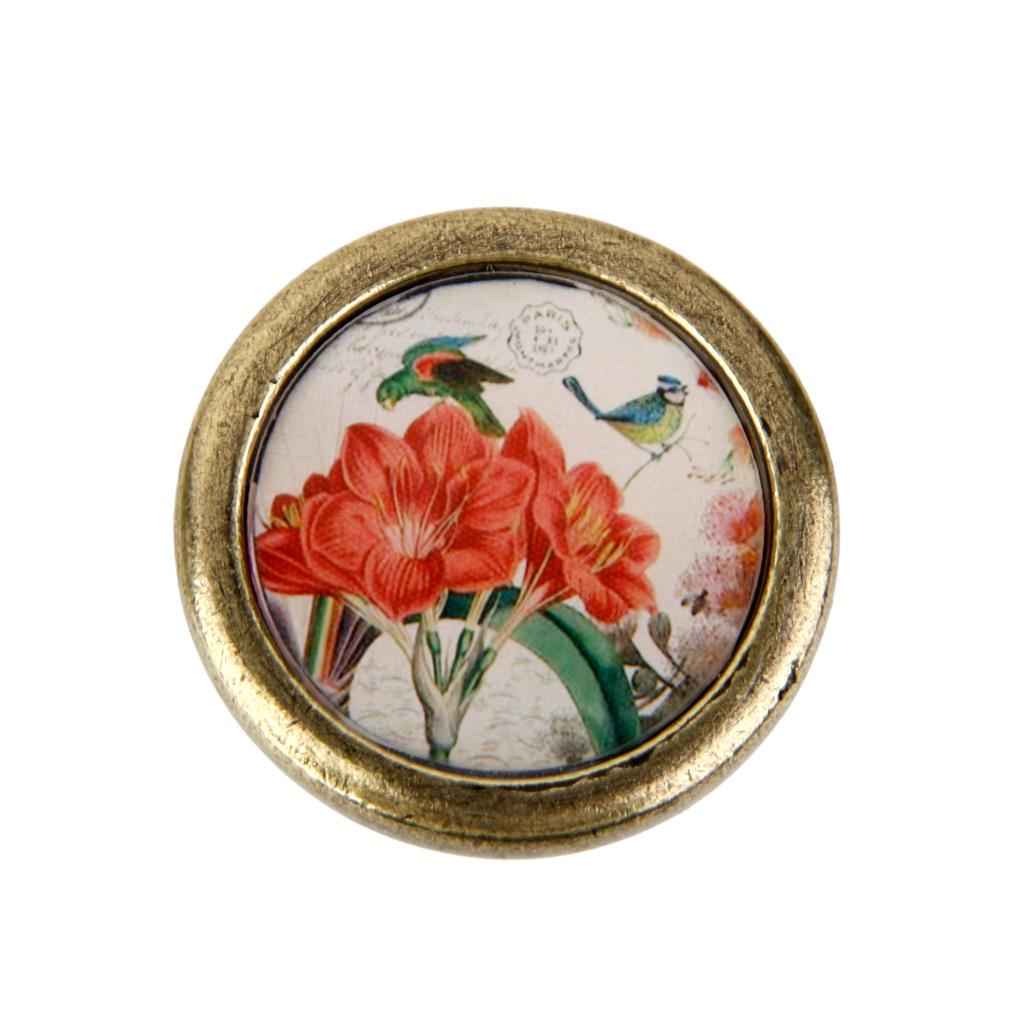 Vintage Cabinet Door Drawer Bin Dreser Handle Pull Knob Hardware - Narcissus