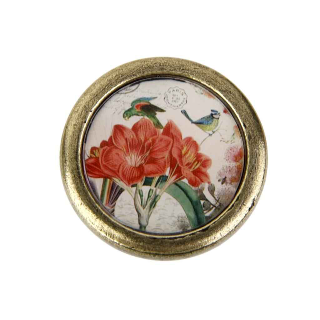 Vintage Cabinet Door Drawer Bin Dreser Handle Pull Knob Hardware - Narcissus