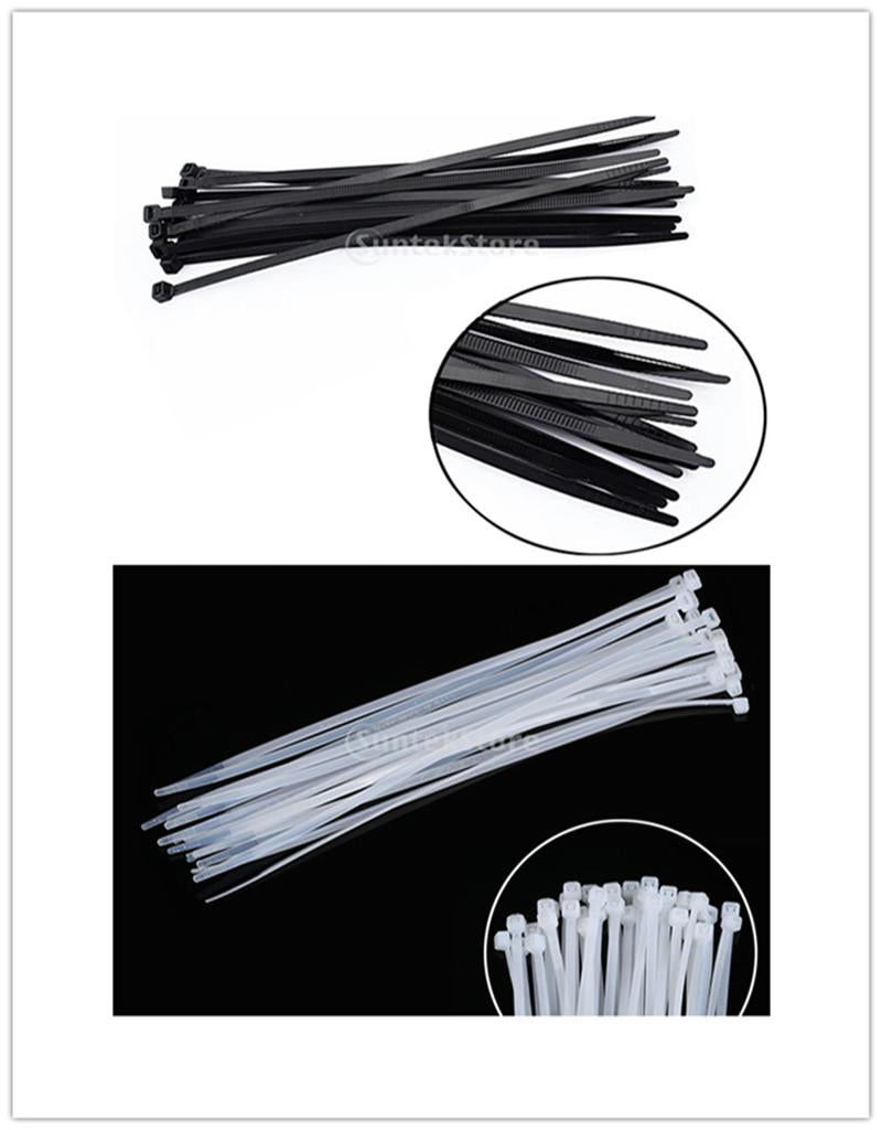 100x Self-locking Electric Nylon Cable Wire Cord Zip Tie 4 Sizes Black-300mm