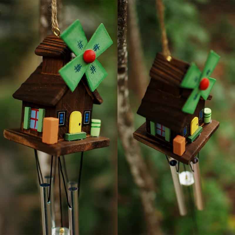 Windmill Amazing Fengshui Lucky Wind Chime Church Bell Hanging Decor 4 Tubes