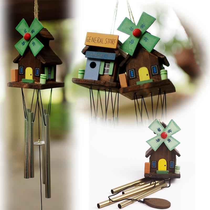 Windmill Amazing Fengshui Lucky Wind Chime Church Bell Hanging Decor 4 Tubes