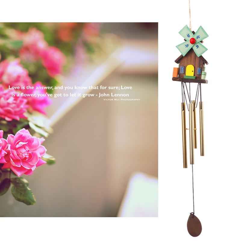 Windmill Amazing Fengshui Lucky Wind Chime Church Bell Hanging Decor 4 Tubes