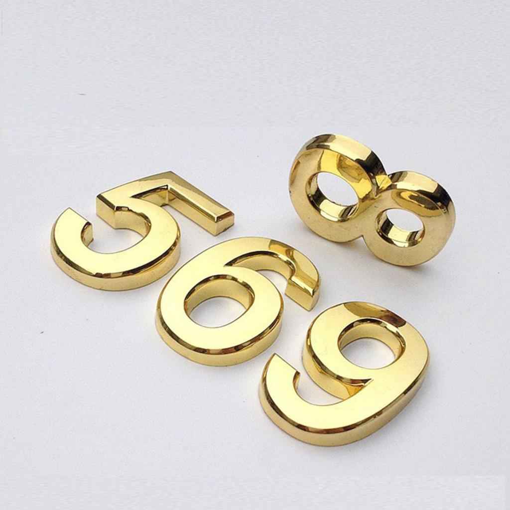 Golden Plastic Self-Adhesive House Hotel Door Number  Sticky Numeric Digit 2