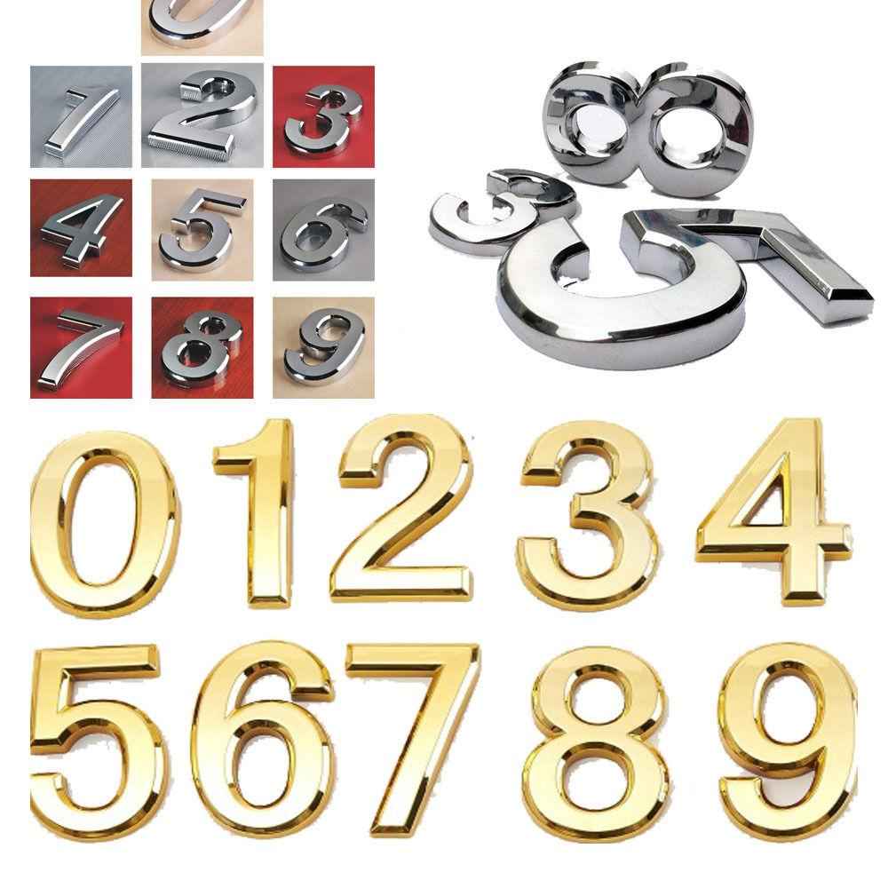 Golden Plastic Self-Adhesive House Hotel Door Number  Sticky Numeric Digit 2