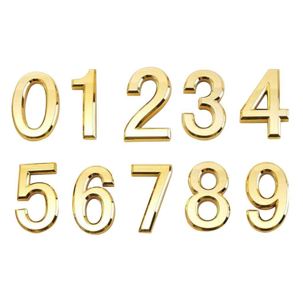 Self Adhesive Modern 3D Design House Hotel Door Numeric Digit 6 Plate Gold