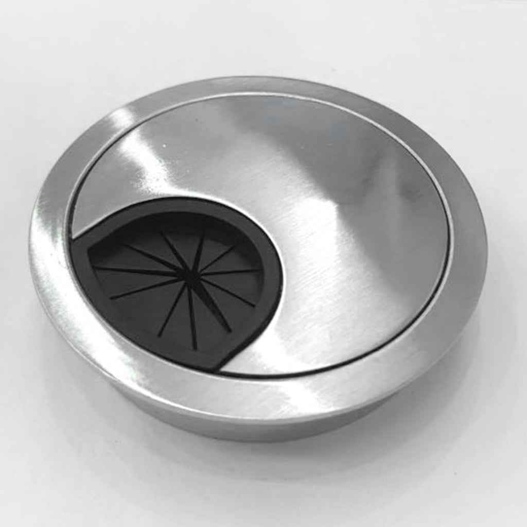 Computer/TV Desk Table Metal Grommet Outlet Wire Cable Cover 50mm Silver
