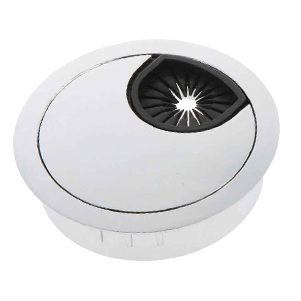 Computer/TV Desk Table Metal Grommet Outlet Wire Cable Cover 50mm Silver
