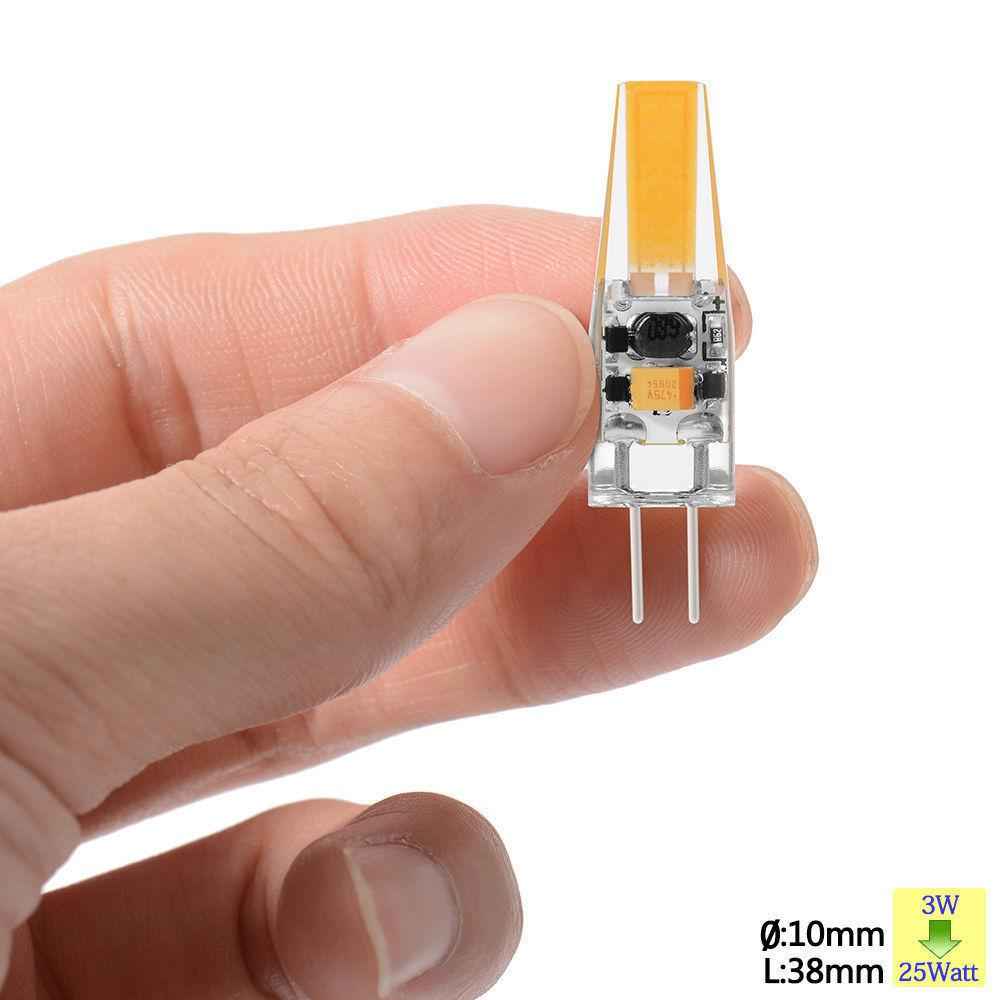 G4 Base LED Bulb COB LED Light AC/DC 12V 3W Crystal Silicone Warm WHT 3000K