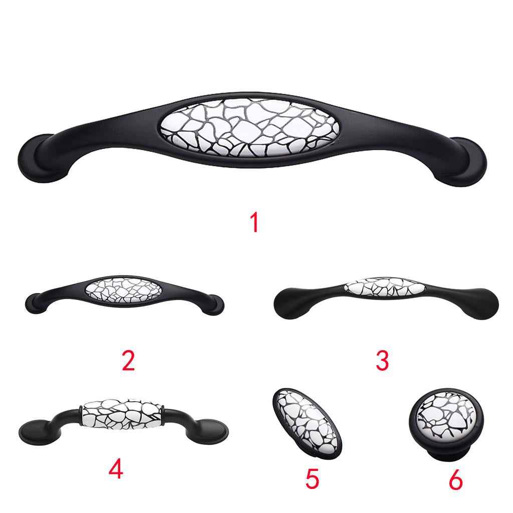 Creative Crackle Pattern Door Handle Home Hardware Cabinet Cupboard Wardrobe Drawer Pull Knob + Pack of 2PCS Mounting Screws #4