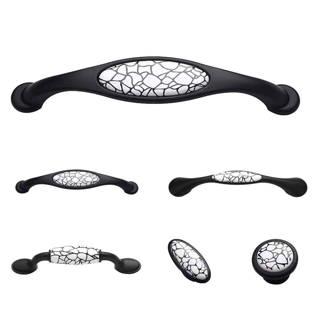 Creative Crackle Pattern Door Handle Home Hardware Cabinet Cupboard Wardrobe Drawer Pull Knob + Pack of 2PCS Mounting Screws #4